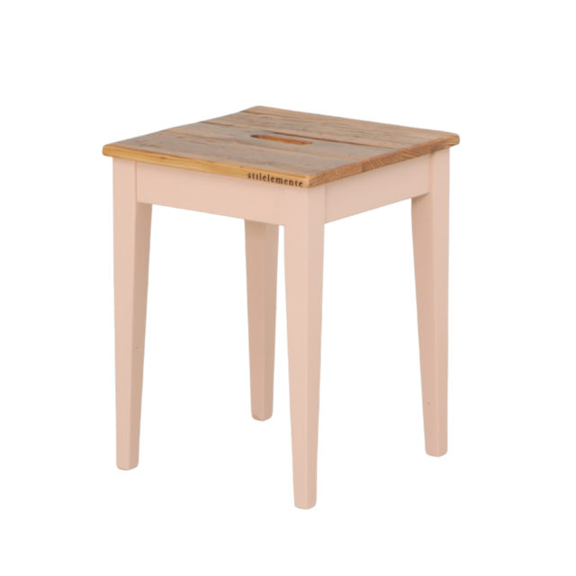 UNIK Altholz Hocker altrosa