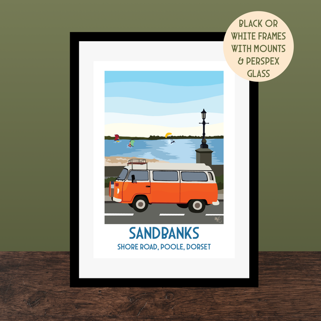 Sandbanks, Travel Poster Print - Vintage Style Dorset Wall Art
