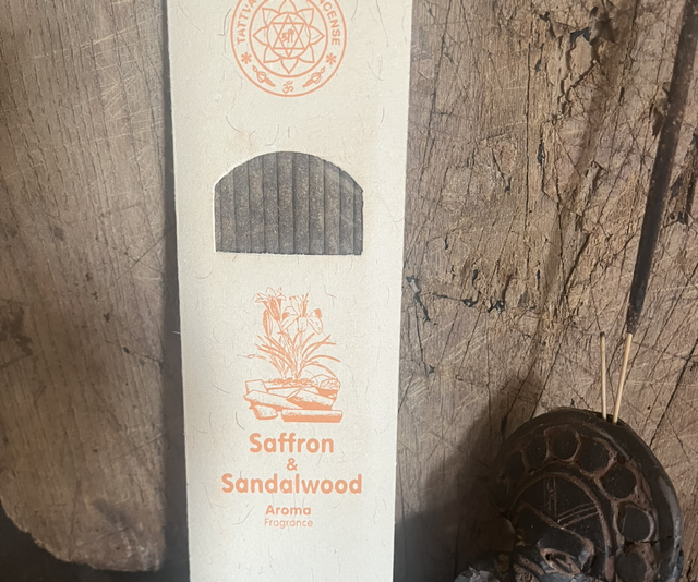 Saffron and sandalwood incense sticks 