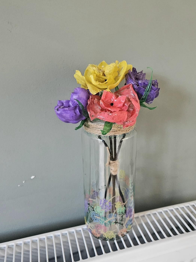 Flowers Diffuser Bottles Glass Fragrance Containers Handpaint ECO Handmade