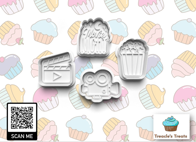 Movie Night Fondant/cookie stamps with cutters