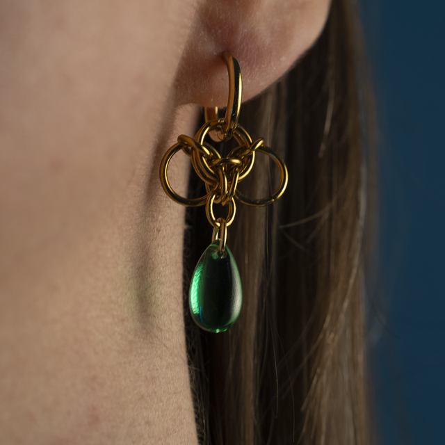 Mórrígan - Boucles d&#039;oreilles dorées