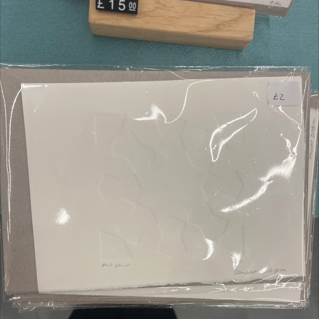 Embossing test prints 