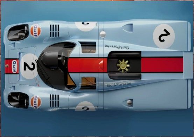 Porsche 917 Gulf Aluminium Wall Plaque