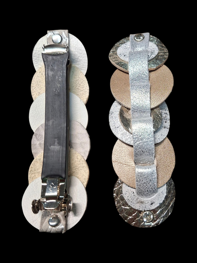 Barrette Artisanale en Cuir Véritable – Fait Main