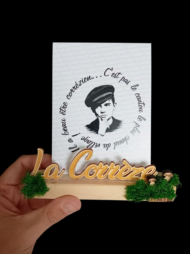 Support carte ou photo en bois "La Corrèze" 