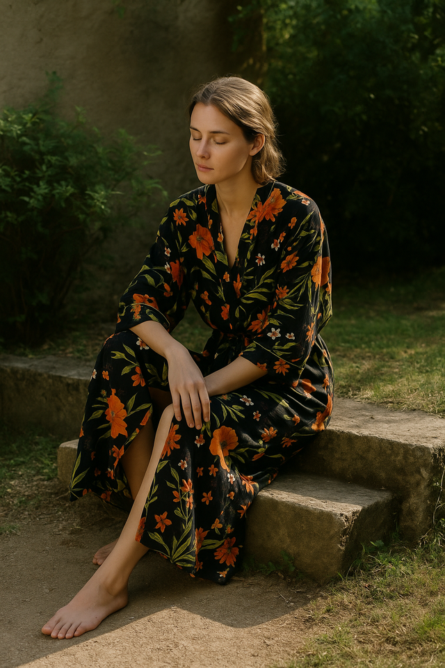 Kimono Fleurs de Feu - 125cm