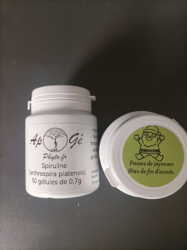 Spiruline (arthrospira platensis) 50 gélules de 0.7g en moyenne