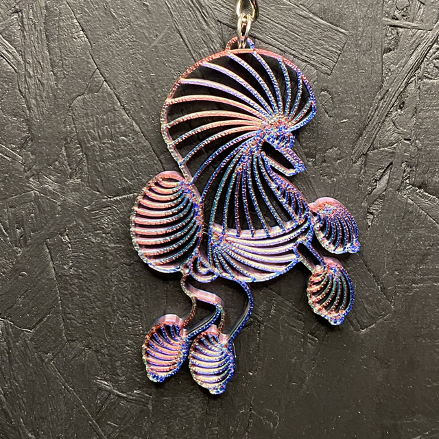 3D - Keychain Poodle Continental Galaxy Violet