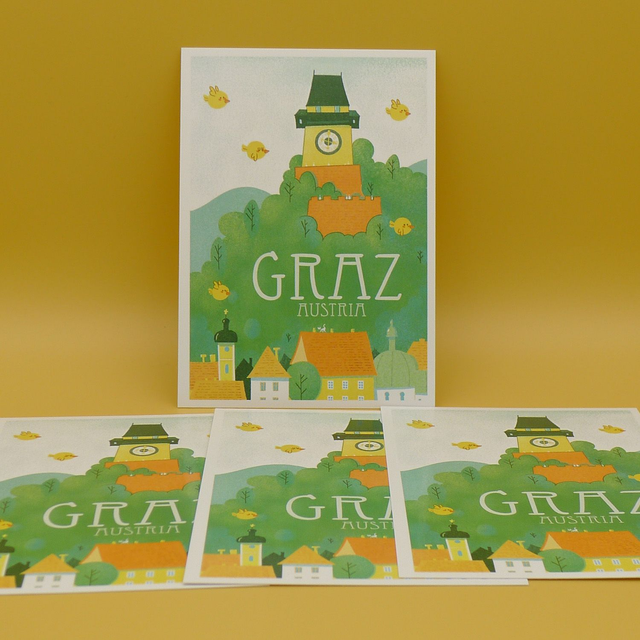 Postcard - Uhrturm Graz - A6