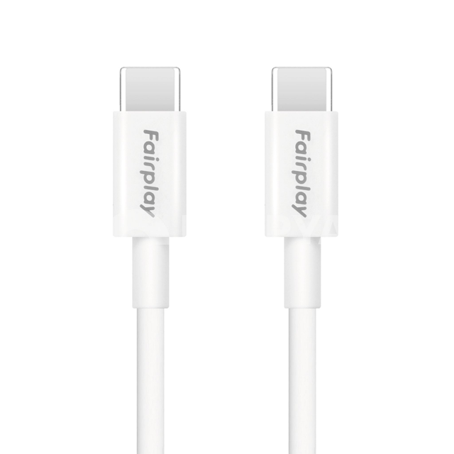 FAIRPLAY Câble 60W USB-C vers USB-C 1m (Blanc) 