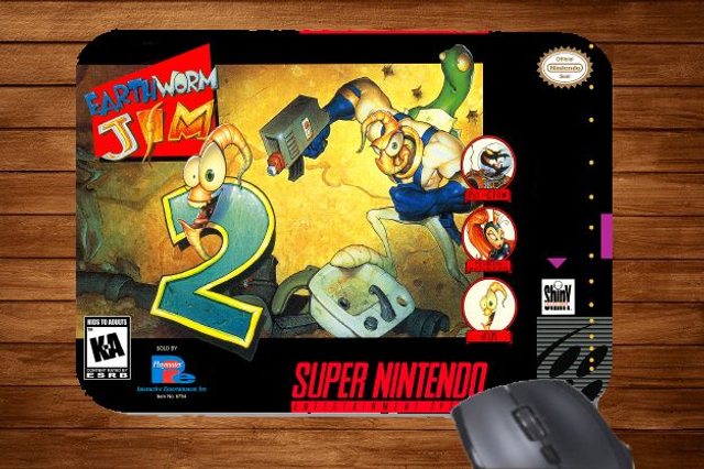 Snes Super Nintendo Earthworm Jim 2 Printed Mouse Mat