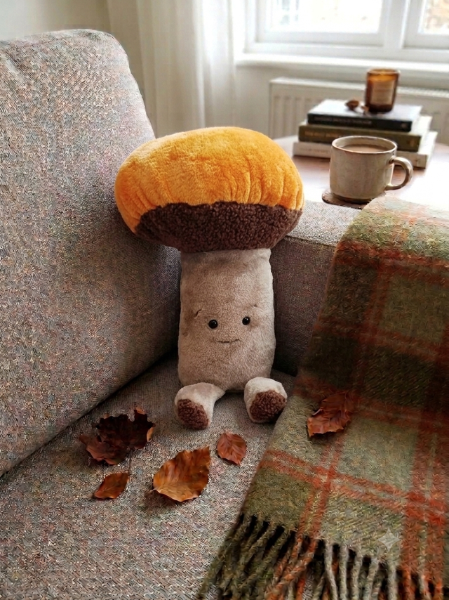 Coussin champignon orange