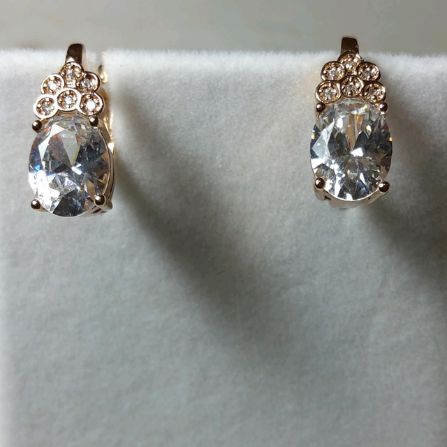 Boucles d’oreilles plaquées rhodium et zirconium