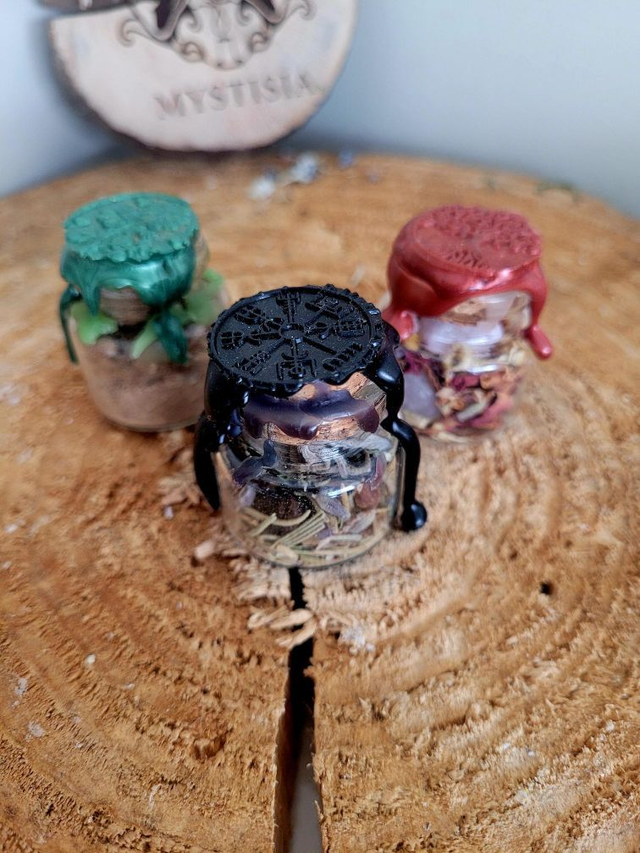 Lot 3 petites spell jar (Protection / Bien-être / Abondance)