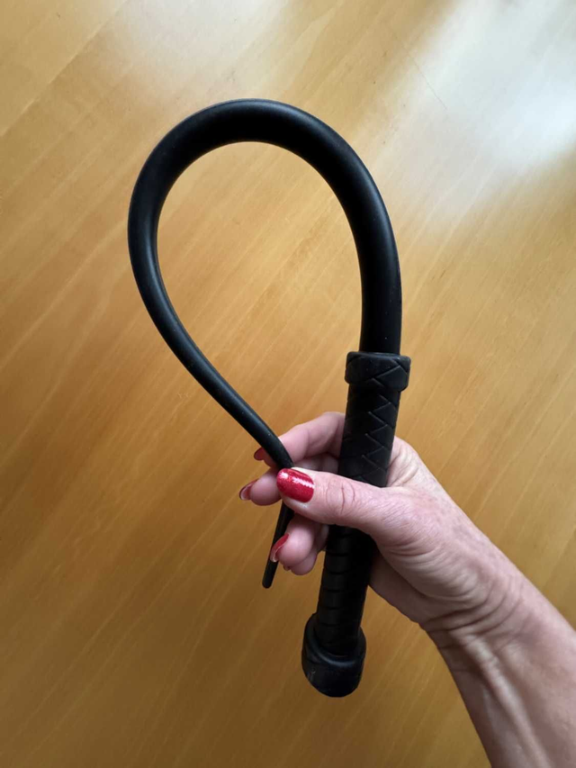 Silicone Streamer zwarte zweep 60cm volkern silicone