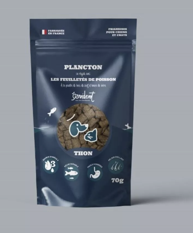 Friandises feuilletées de poisson pour chiens et chats - PLANCTON 70 GR 