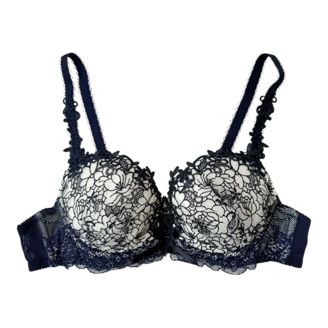 Navy blue embroidered Japanese Bra 32A    