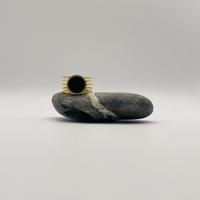Bague Olympe - obsidienne
