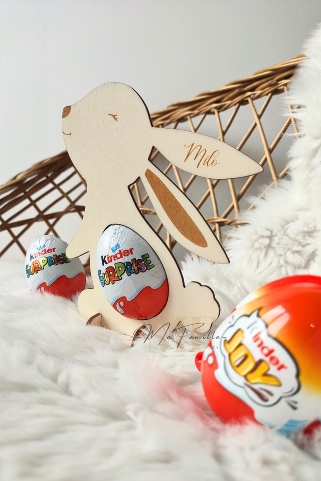Lapin en bois- Support KINDER