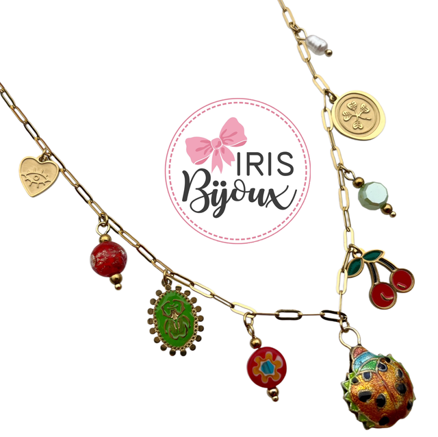 Collana multicharms colorati 