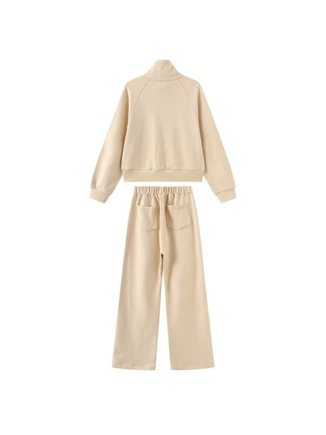 100% Cotton Two-Piece Leisure Suit - Apricot