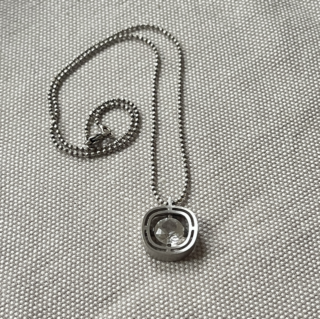 Silberkette mit Glas Anhänger 