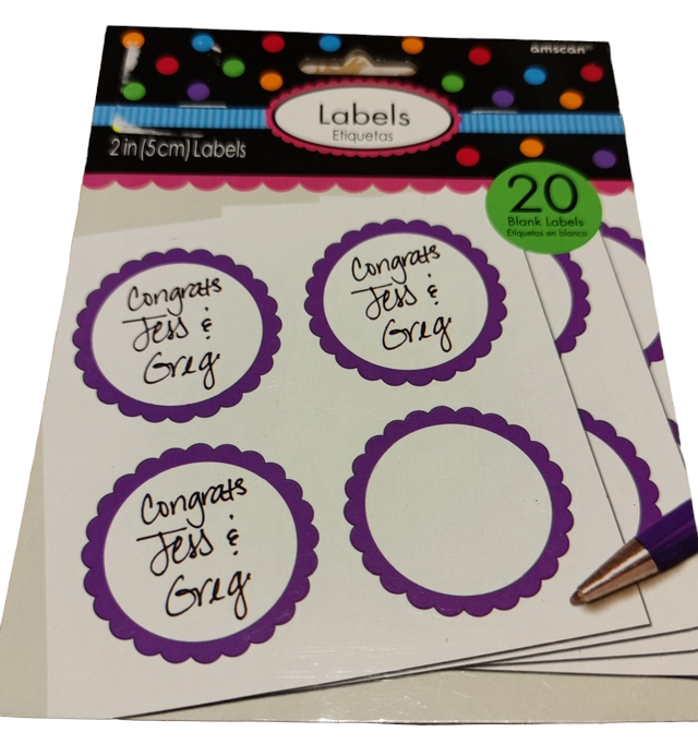 Étiquettes nom pour cahiers violette (Labels)