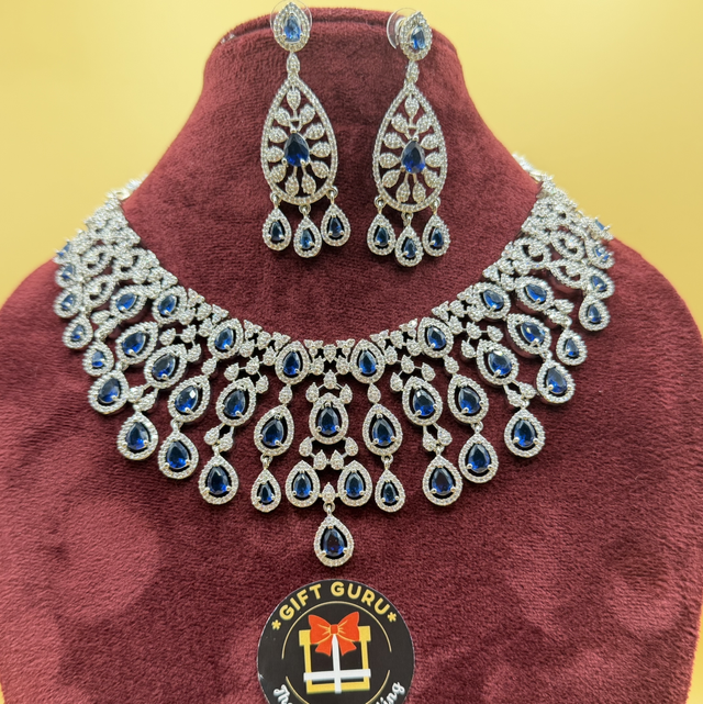AD Necklace with blue stones 