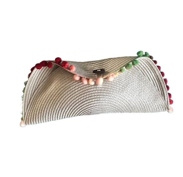 Pochette Tressée “Pompon Soleil”