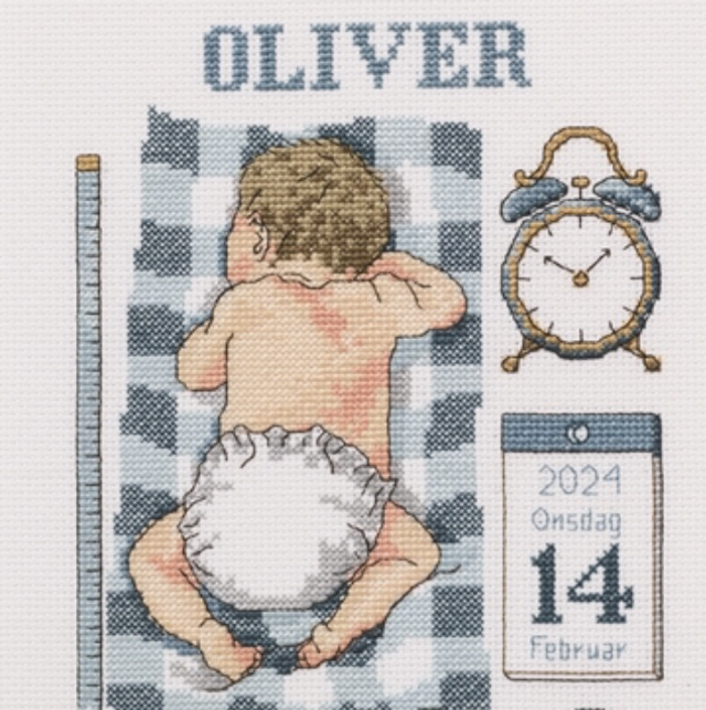 Permin Newborn Boy Sampler Counted Cross Stitch Kit