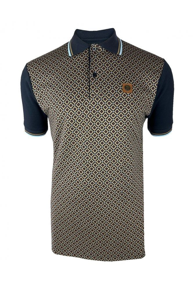 Trojan TR9028 Diamond Panel Polo - Navy