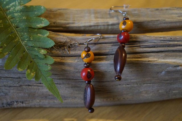 Triple graine orange rouge marron