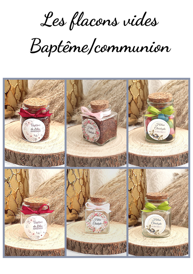 Flacon vide personnalisé Communion 