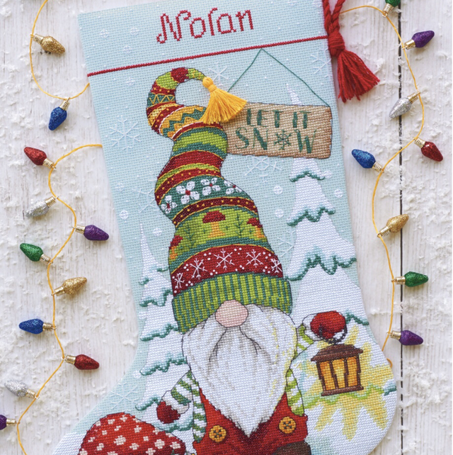 Counted Cross Stitch Kit: Stocking: Gnome by Dimensions 