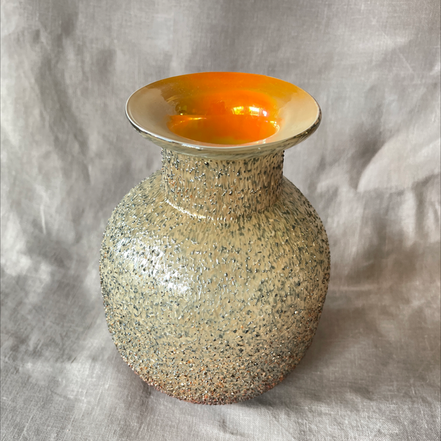 Designervase Überfang Glaskunst Unikat