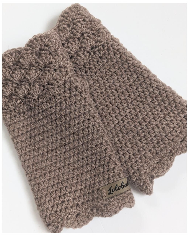 Mitaines au crochet Taupe