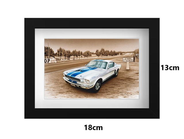 Small Framed Postcard JAGUAR E-TYPE