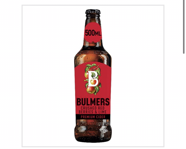 Bulmers Crushed Red Berries &amp; Lime Cider 500ml Bottle