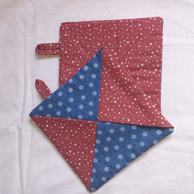 Lot de Deux Maniques de Cuisine rouge et bleu 