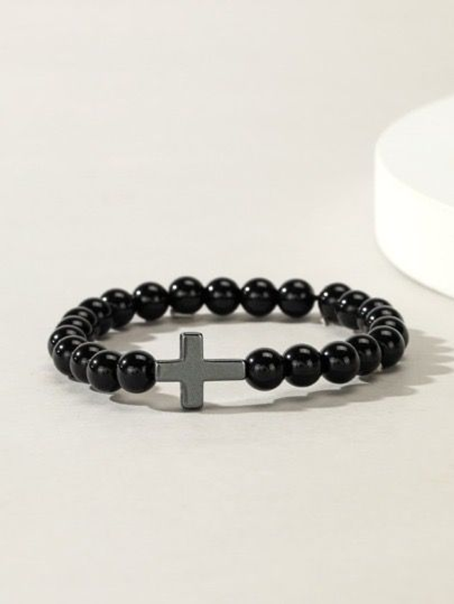 Faithful Adornments: The Resolute Cross Bracelet for Men