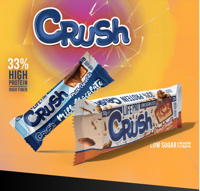 Barretta Proteica Crush 50gr - Low Sugar- Latte o Caramello - Lifepro