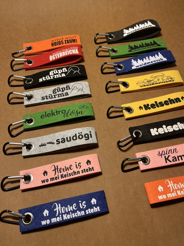 Filz Schlüsselanhänger mit Text