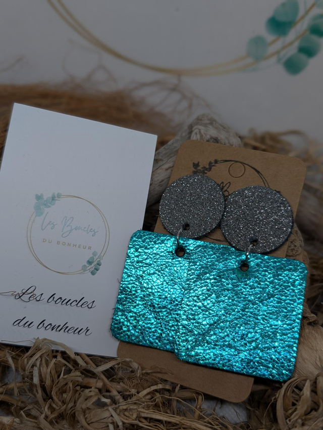 Boucles d'oreilles Perrine turquoise p013