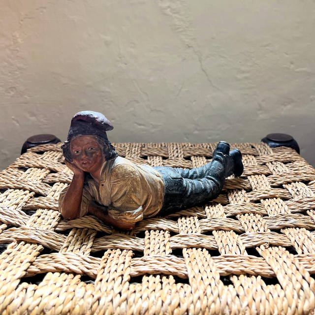 BERNARD BLOCH Figure African Peasant Boy Sculpture Terracotta Ceramic Austria c1900