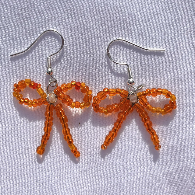Tangerine Bow Earrings