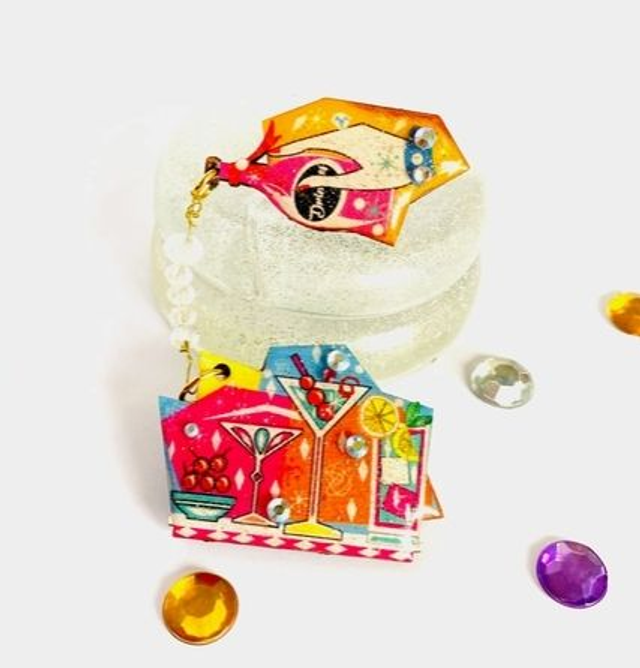 broche à cocktails à verser, broche rétro, broche tendance