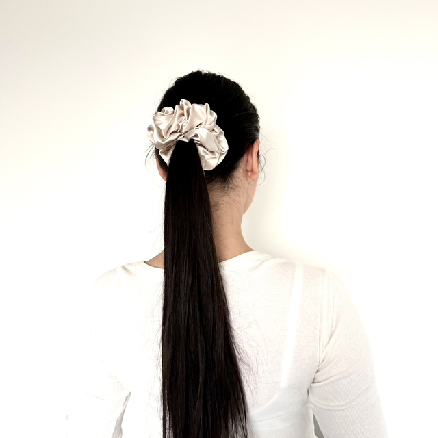 Chouchou en soie - Taille classique - Blanc