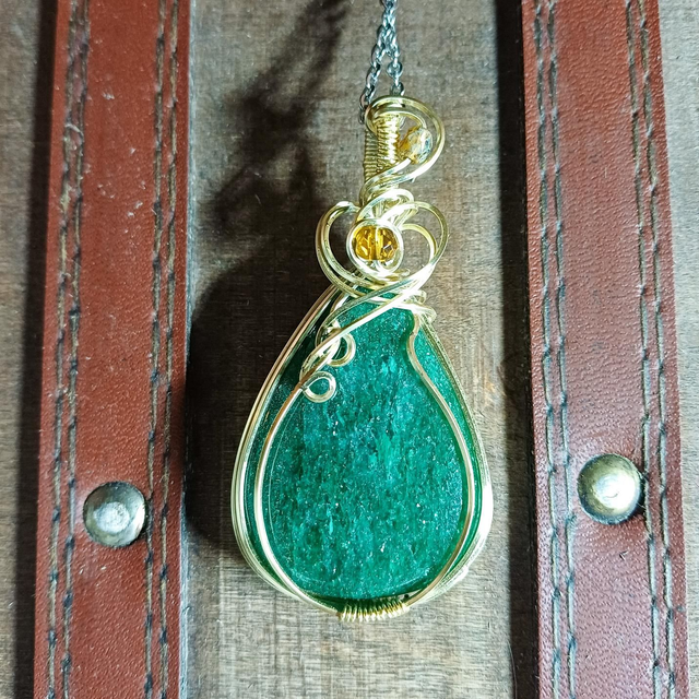 Aventurine verte XL wire wrapping