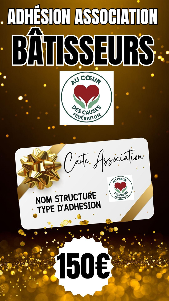 Adhésion annuelle

Engagement Bâtisseurs

 150€